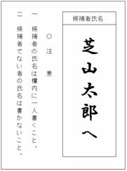 氏名の他に他事を書いた投票用紙画像